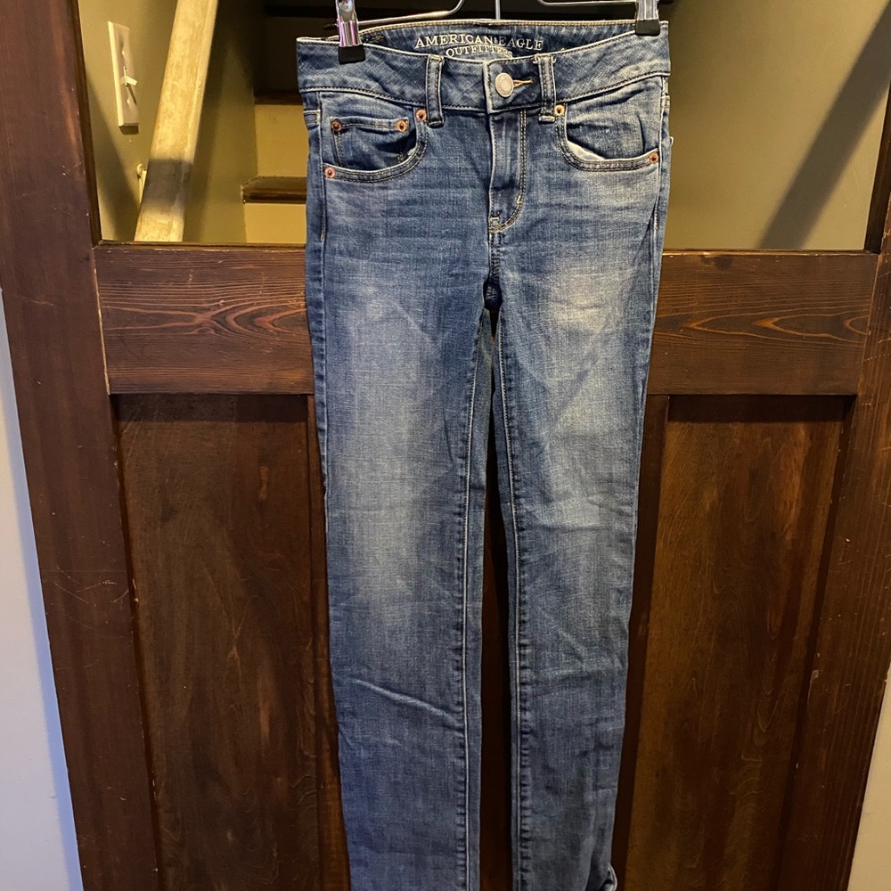 American Eagle Outfitters 00 Straight Stretch Women's Blue Jeans